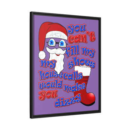 santa's shoes - framed canvas art (light purple)