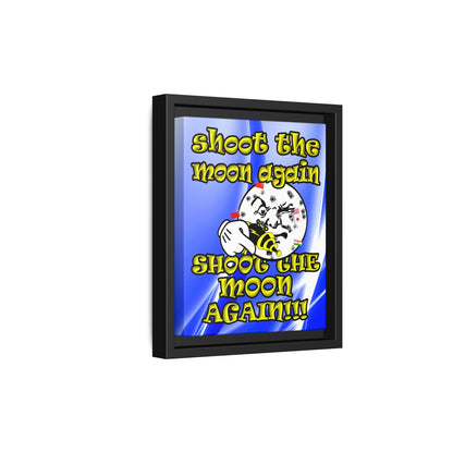 shoot the moon again - framed canvas art (blue-white wave)
