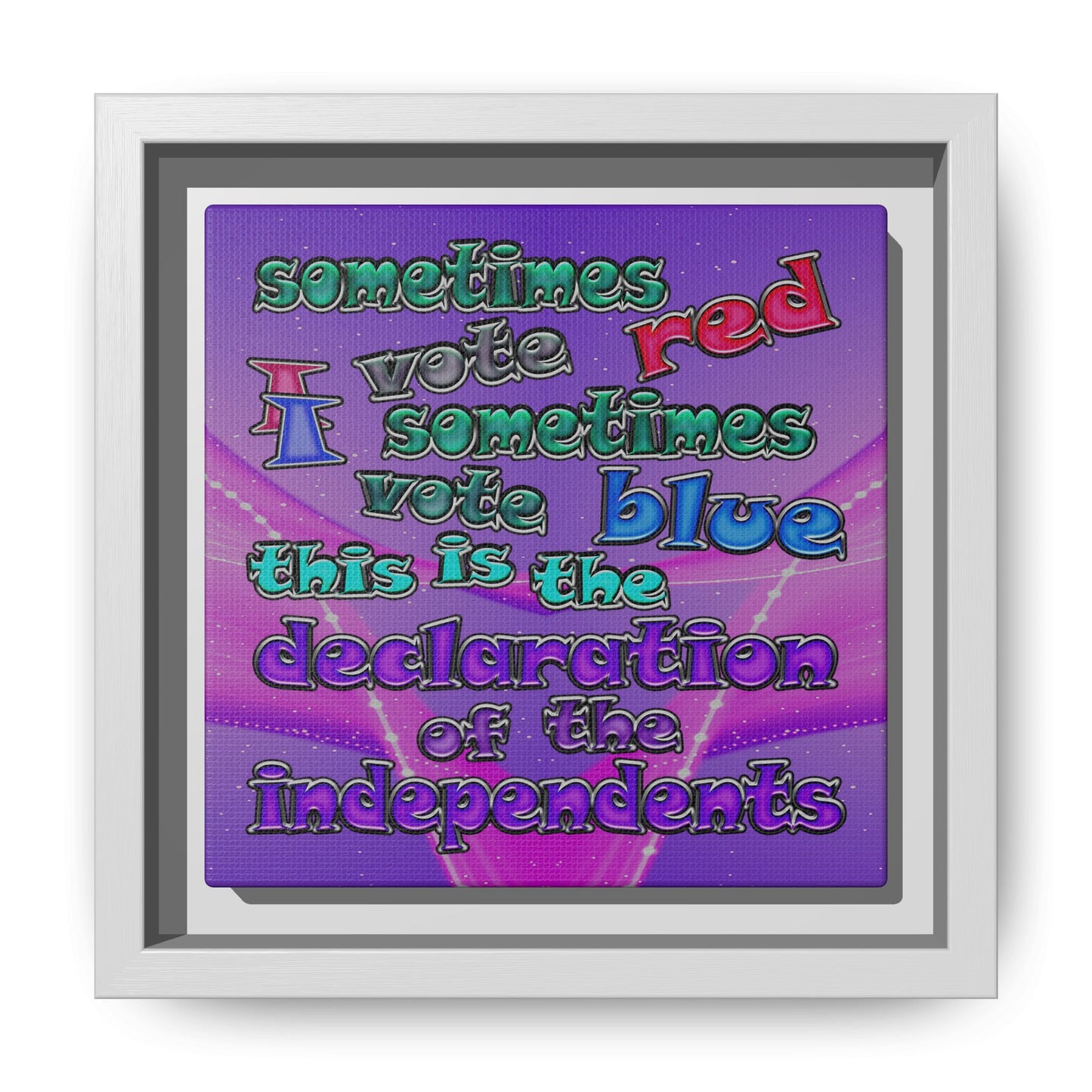 declaration of the independents - framed canvas art (purple-pink wave)