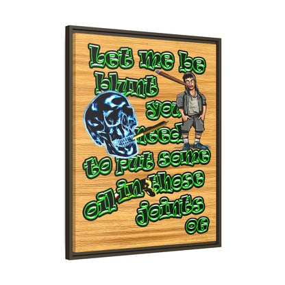 og - framed canvas art (butterscotch wood finish)