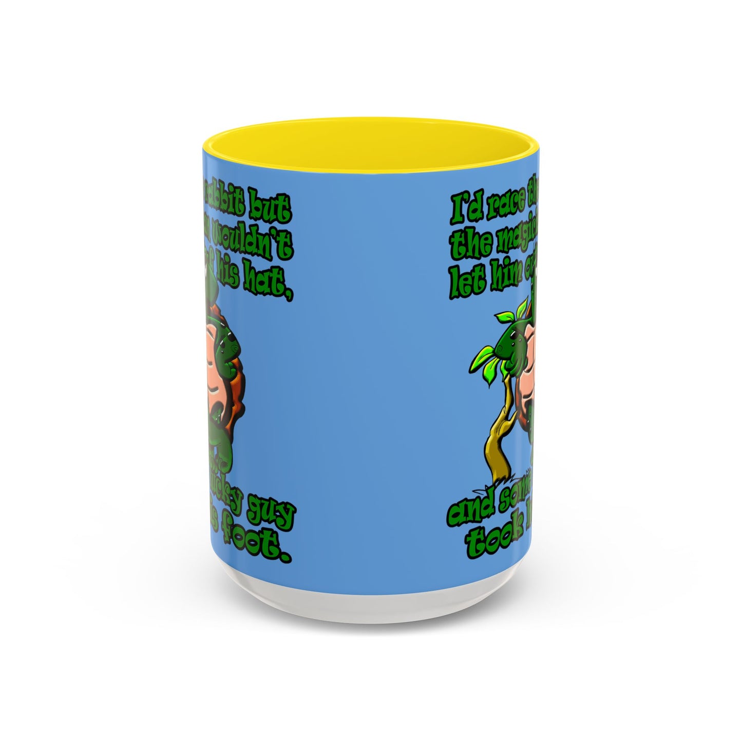 turtle race - Accent Mug (light blue)
