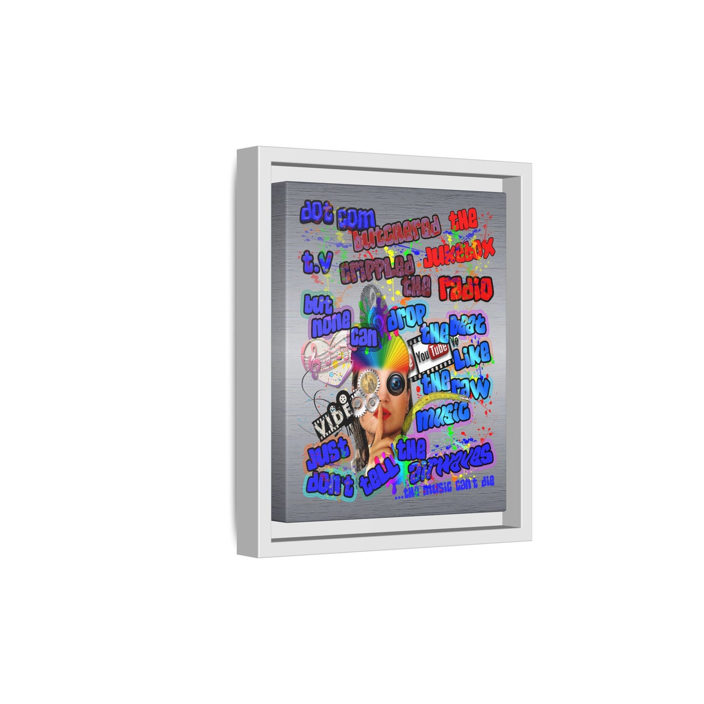drop the beat - framed canvas art (brushed nickel)