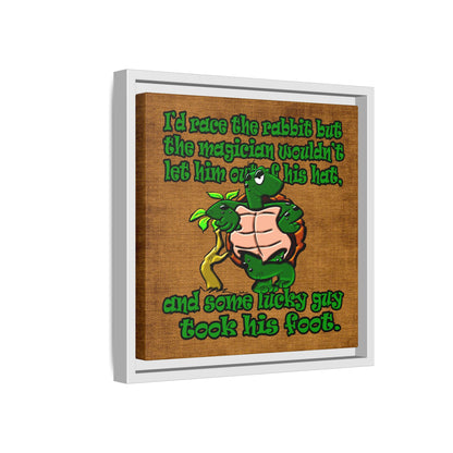 turtle race - framed canvas art (brown papyrus)
