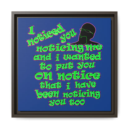 noticed you noticing - framed canvas art (dark blue)