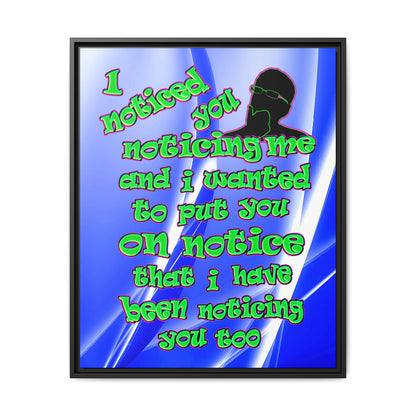 noticed you noticing - framed canvas art (blue-white wave)