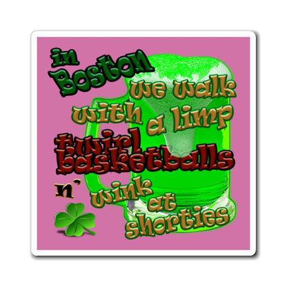 celtics logo - Magnets - (light pink)