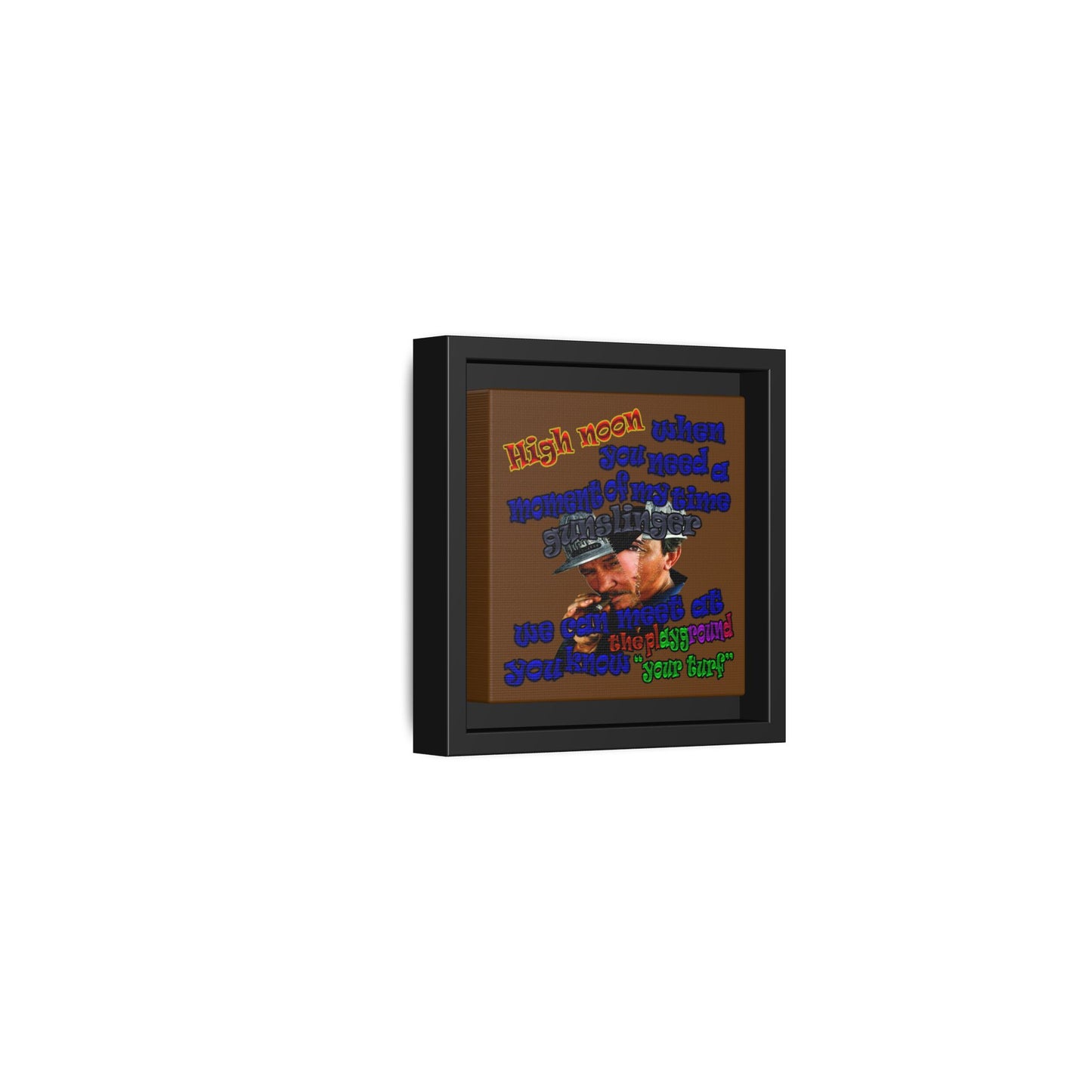 high noon - framed canvas art (brown)