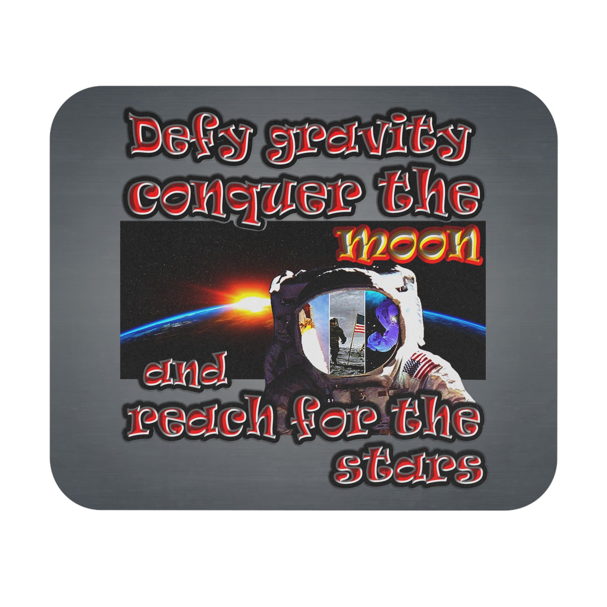 defy conquer reach - Mouse Pad (Rectangle) (grey-light grey)