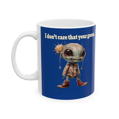 I don't care that your grey - White Mug (dark blue)