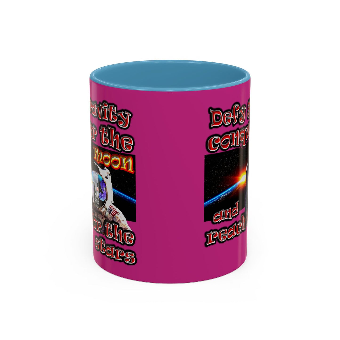 defy conquer reach - Accent Mug (pink)