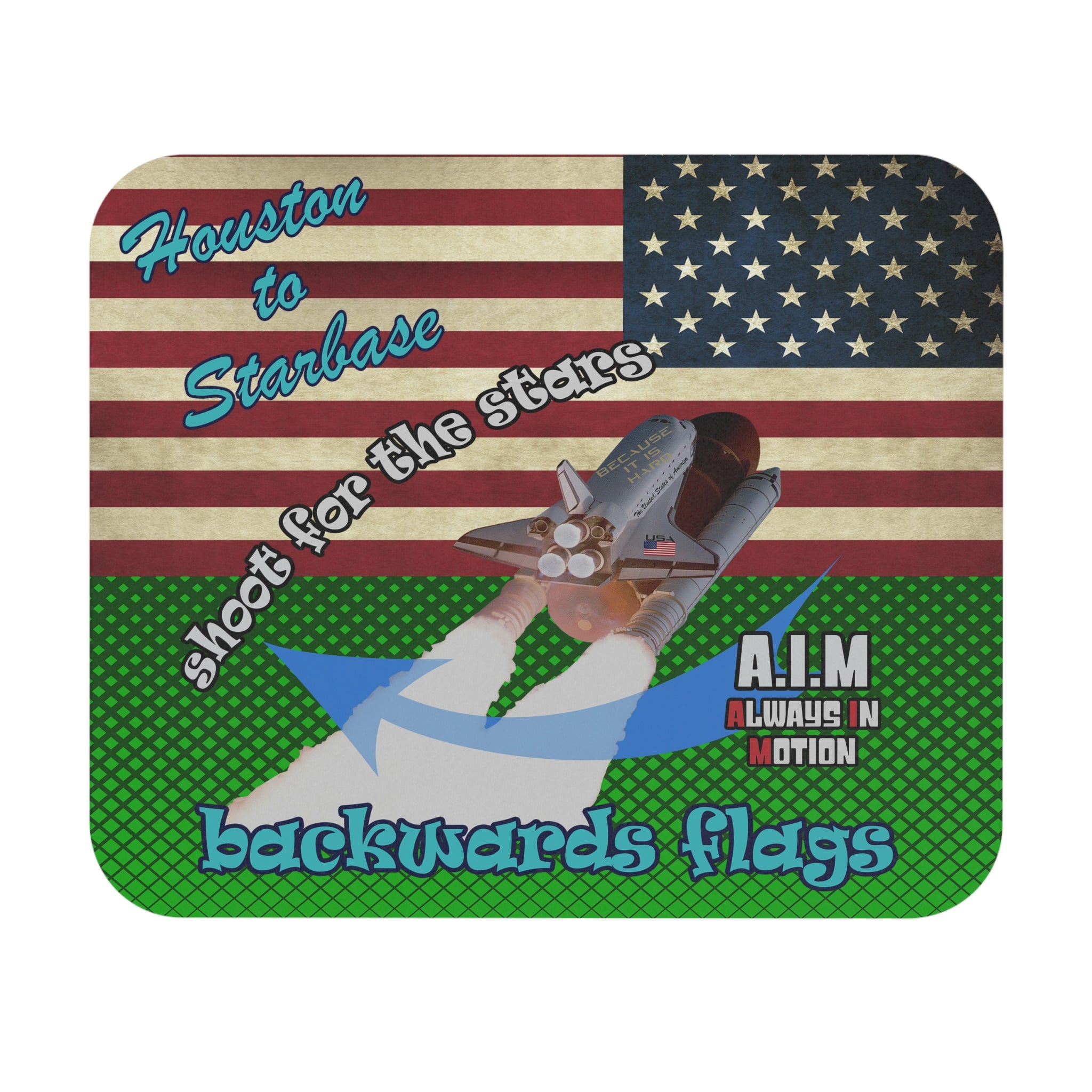 shoot for the stars - Mouse Pad (Rectangle) - (logo green)