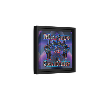em cee squared - framed canvas art (grey-pink wave)