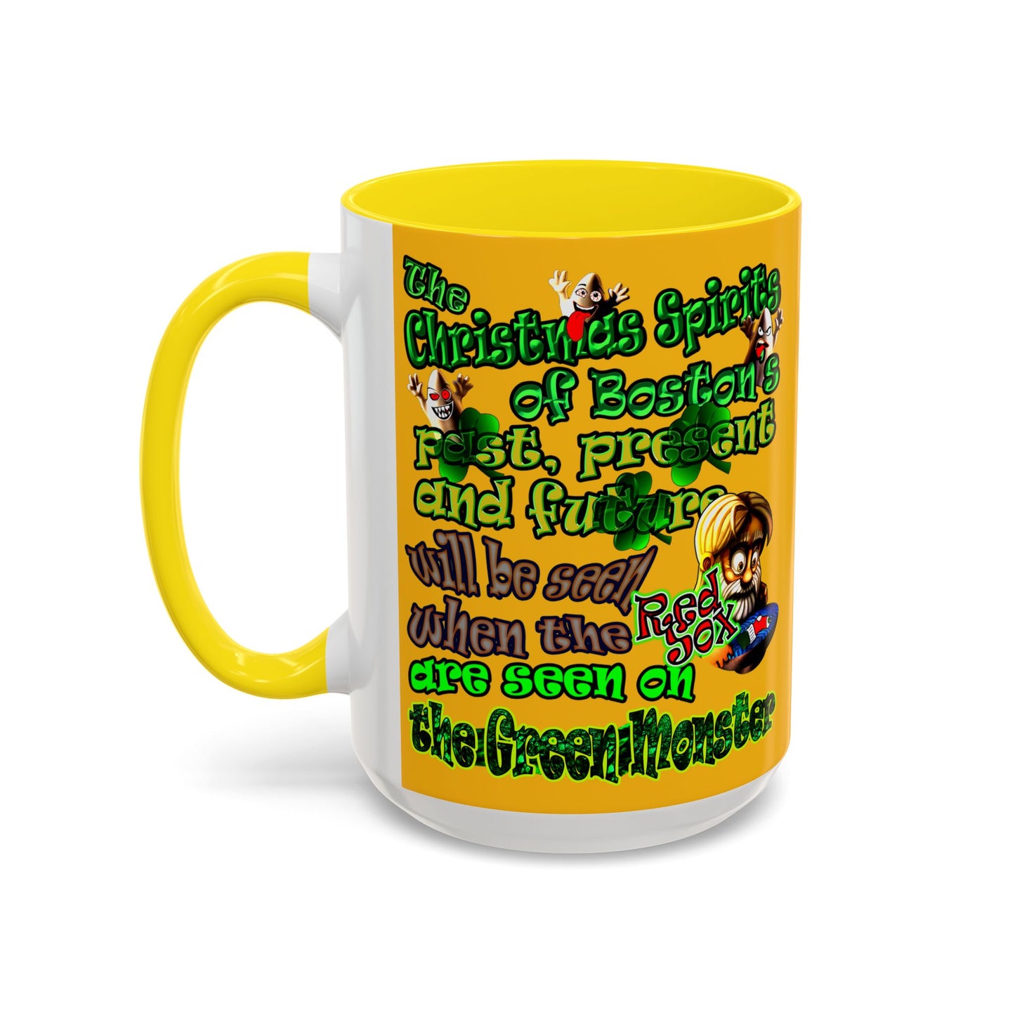 christmas spirits of boston - Accent Mug (yellow)