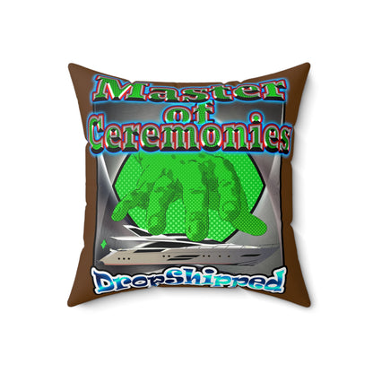 logo - Faux Suede Square Pillow - (brown)