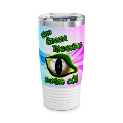 green monster - Ringneck Tumbler, 20oz (light blue-pink wave)