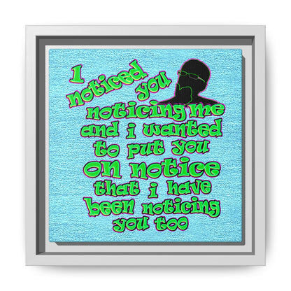 noticed you noticing - framed canvas art (faded blue)