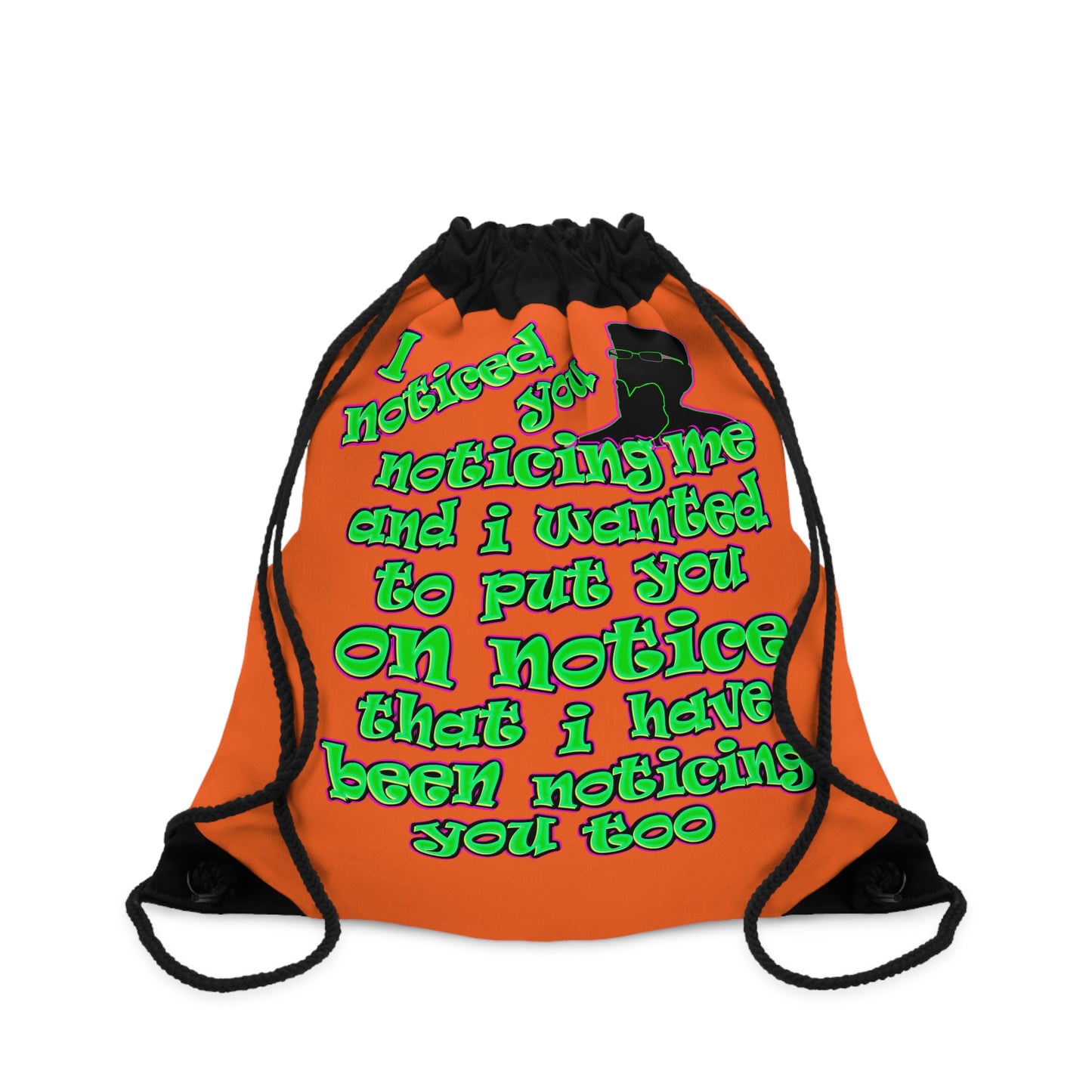 noticed you noticing - Drawstring Bag (orange)