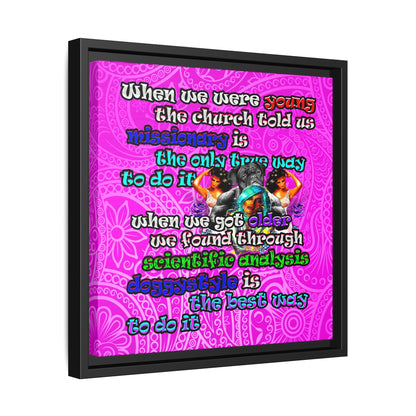 doggystyle - framed canvas art (pink swirl)