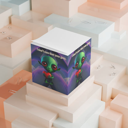 I don't care that your grey - note cube (grey-pink wave)