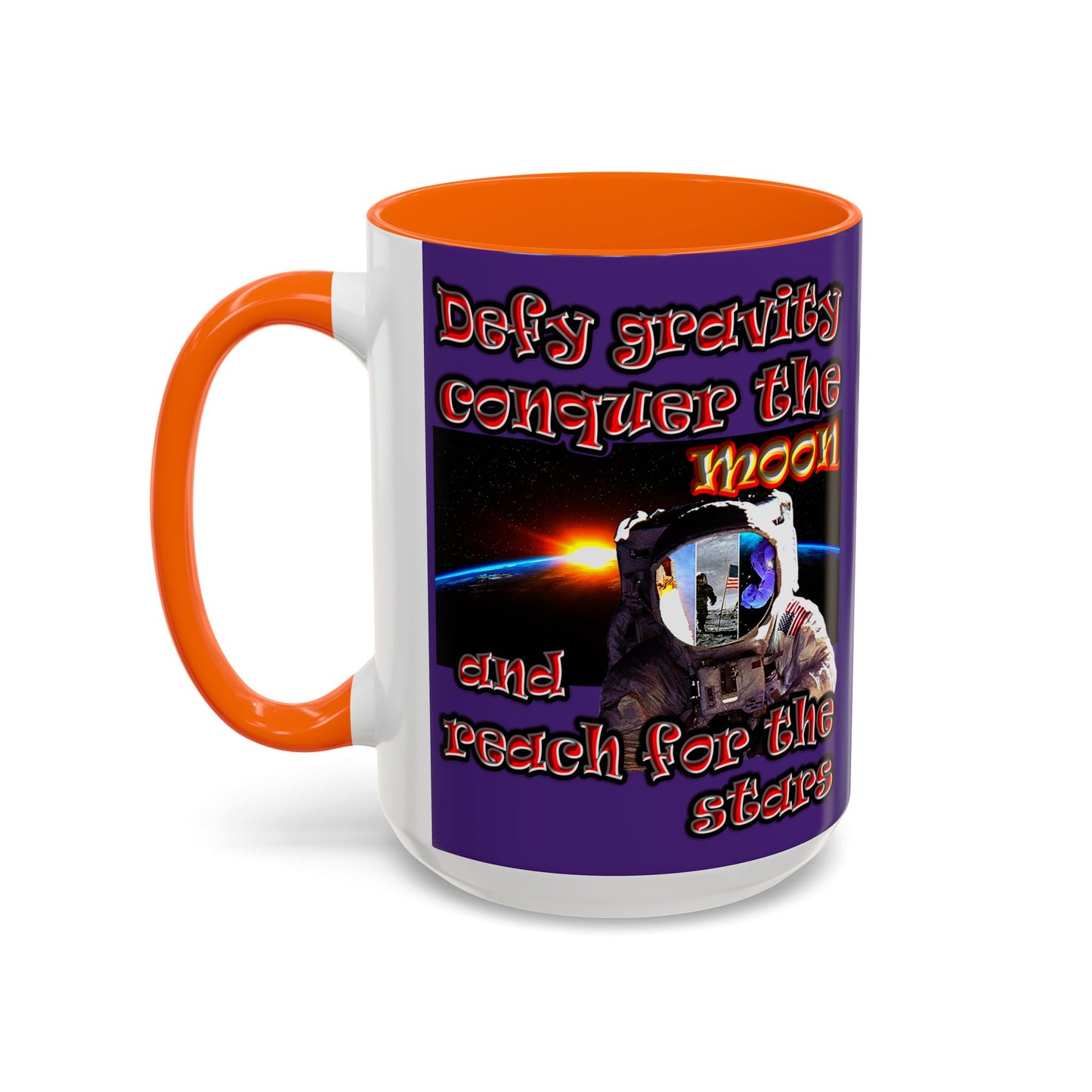 defy conquer reach - Accent Mug (purple)