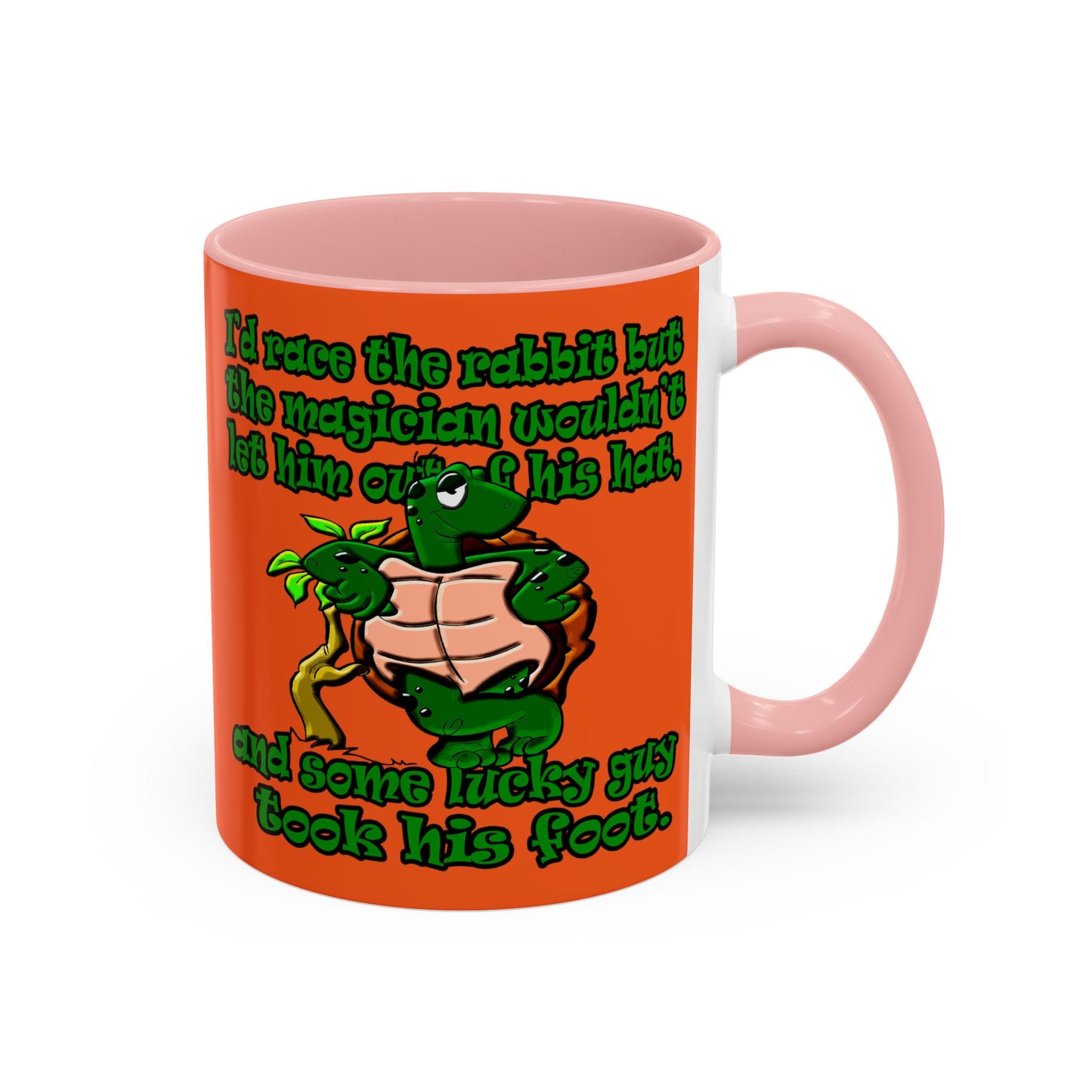 turtle race - Accent Mug (orange)
