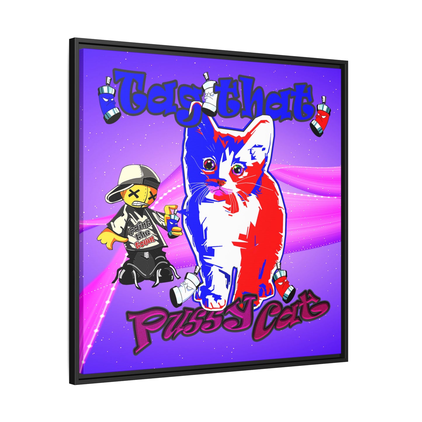 tag that - framed canvas art (purple-pink wave)