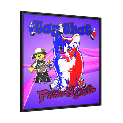 tag that - framed canvas art (purple-pink wave)