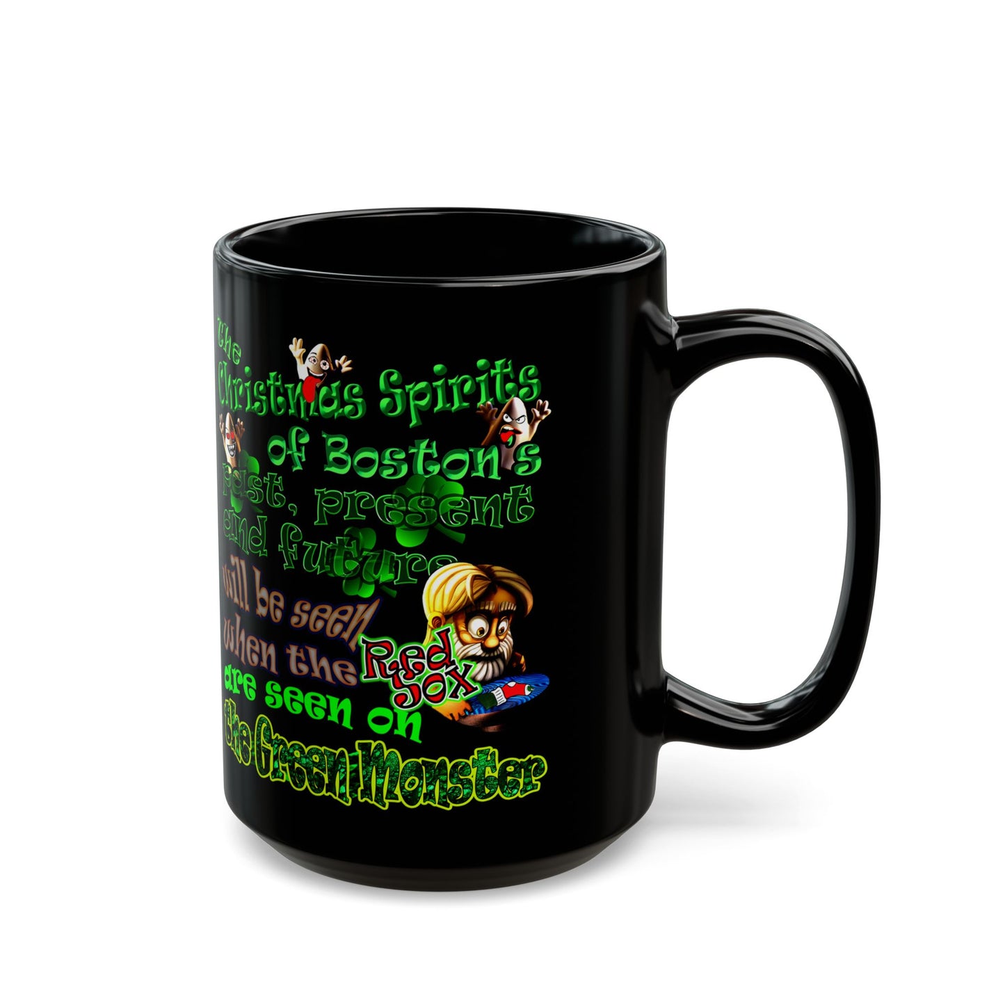 christmas spirits of boston - Black Mug (black)