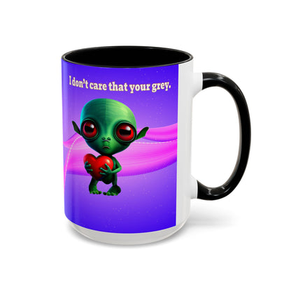 I don't care that your grey - Accent Mug (purple-pink wave)