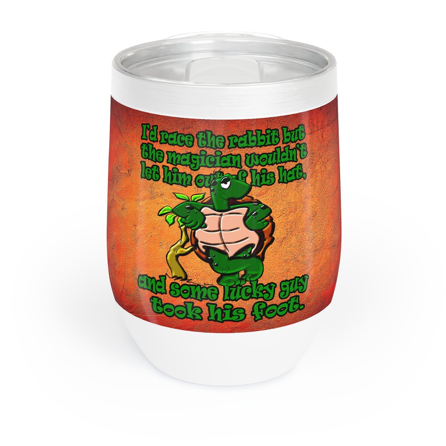 turtle race - Chill Wine Tumbler (burnt orange)