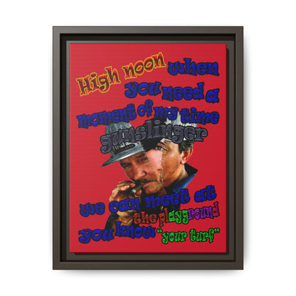high noon - framed canvas art (dark red)
