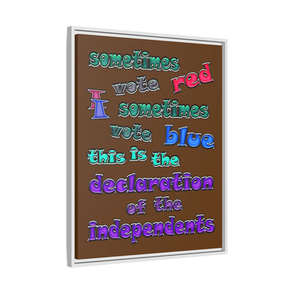 declaration of the independents - framed canvas art (brown)