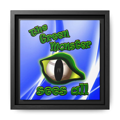 green monster - framed canvas art (blue-white wave)