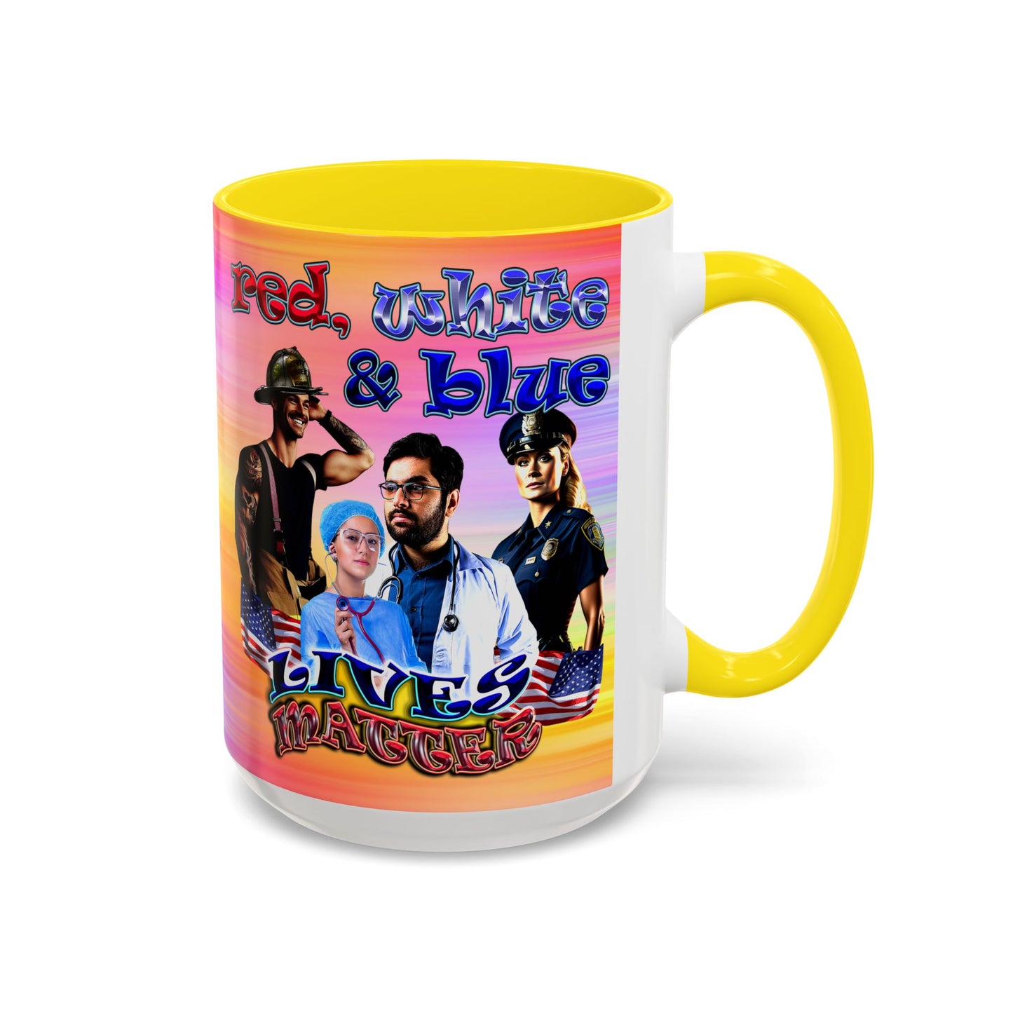 rw&b lives matter - Accent Mug (color blur)