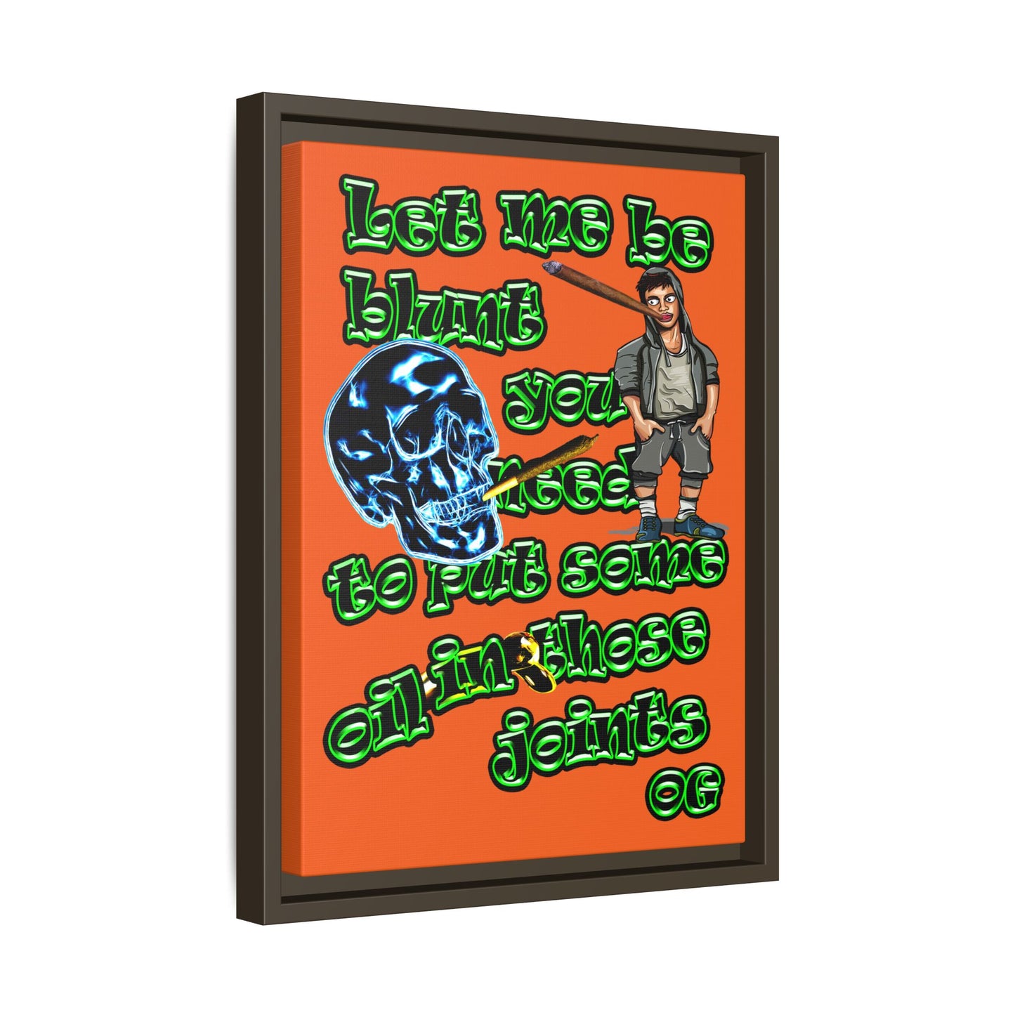 og - framed canvas art (orange)