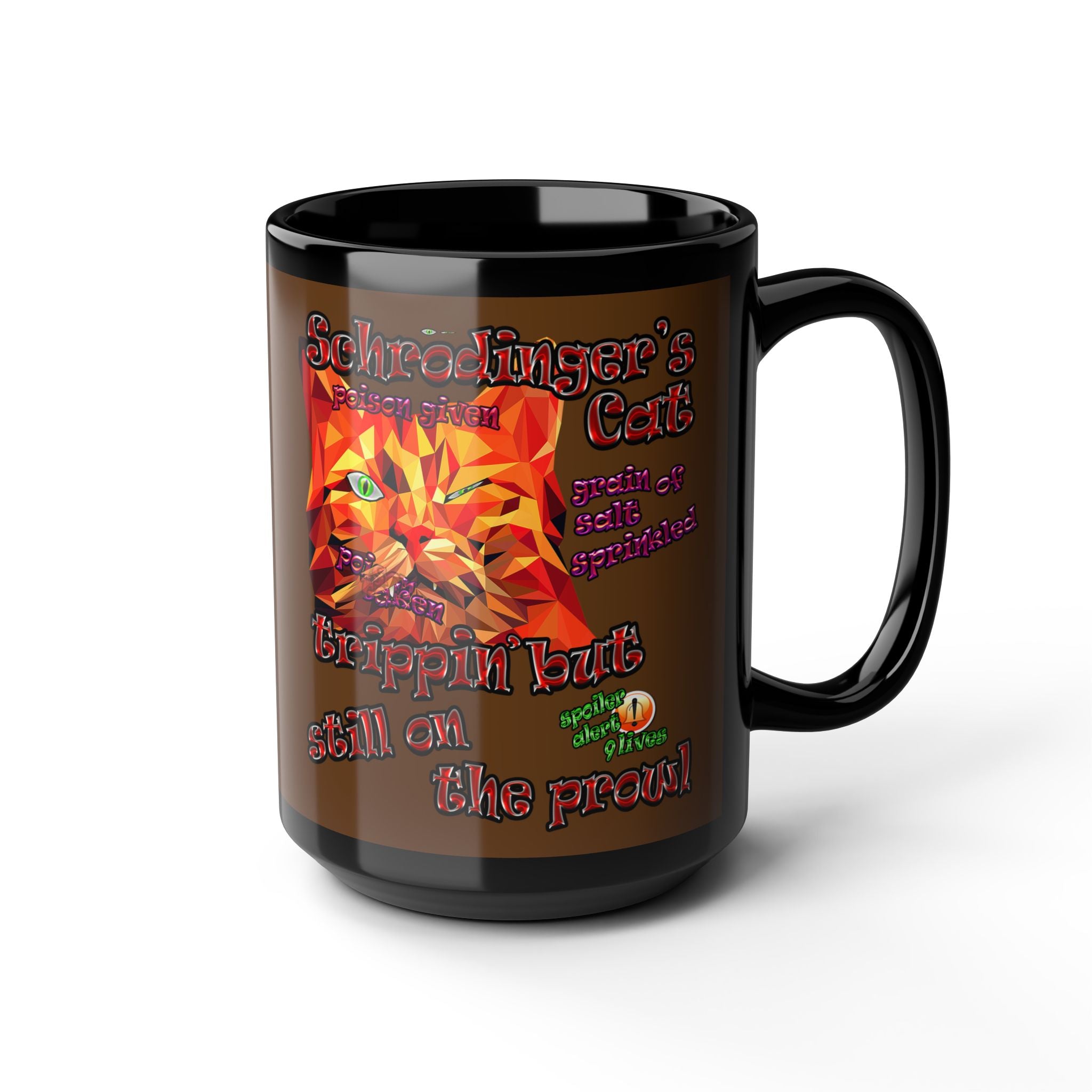 schrodinger's cat - Black Mug (brown)