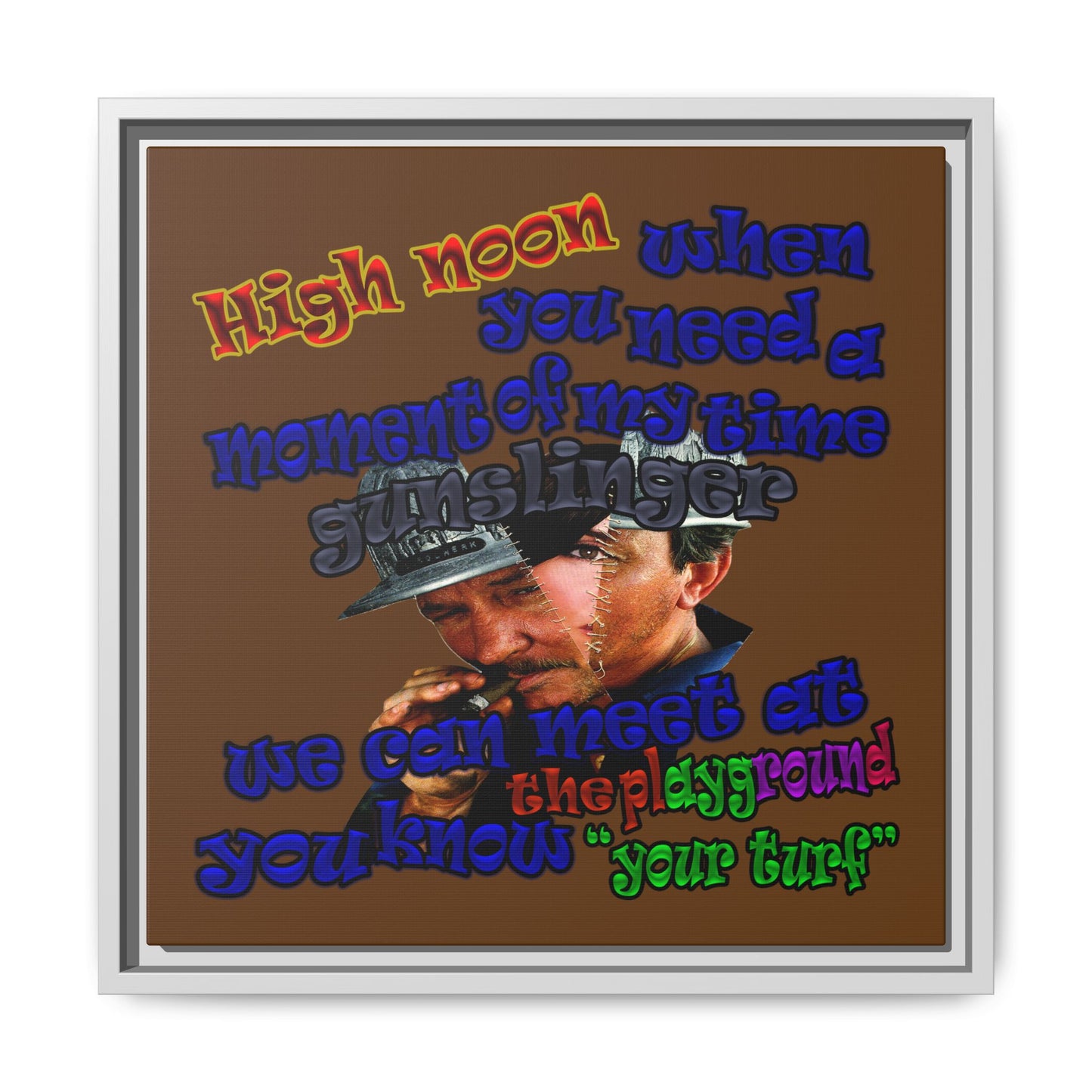 high noon - framed canvas art (brown)