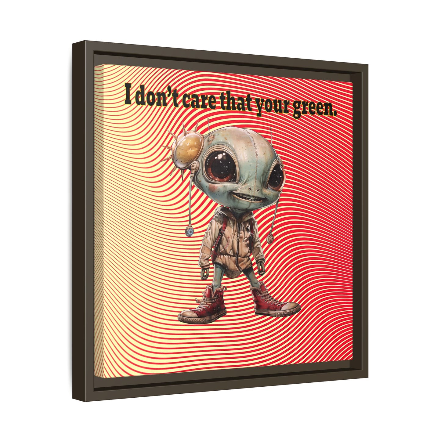 I don't care that your green - framed canvas art (yellow-orange wave)