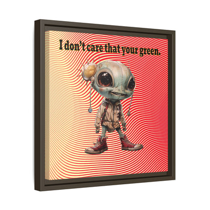 I don't care that your green - framed canvas art (yellow-orange wave)