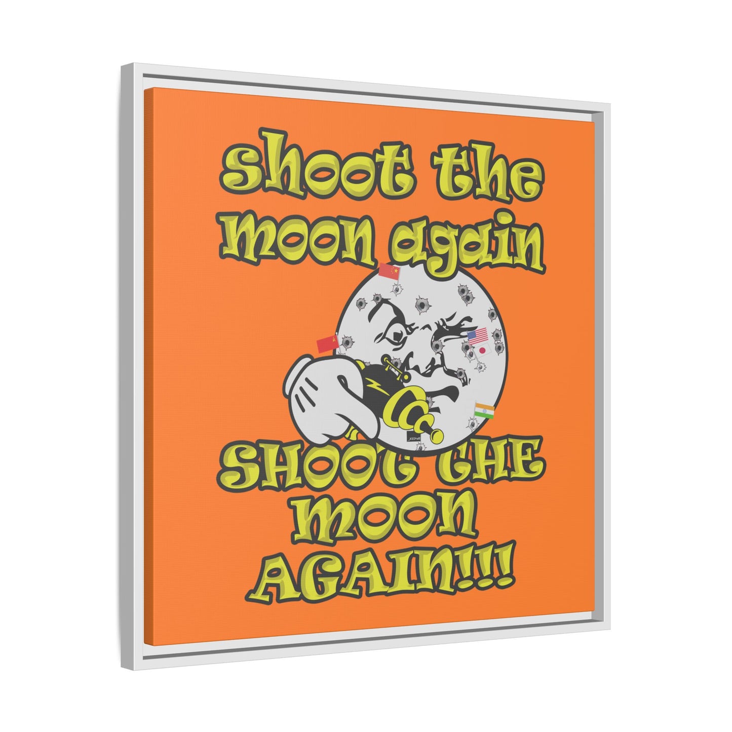 shoot the moon again - framed canvas art (crusta)