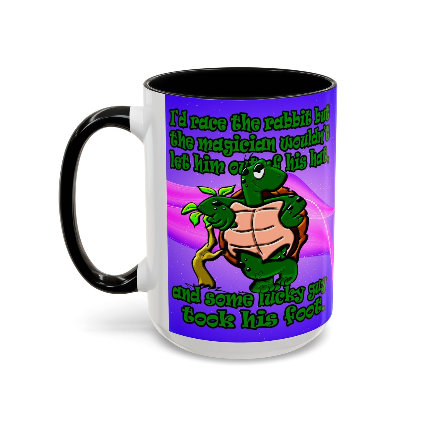 turtle race - Accent Mug (purple-pink wave)