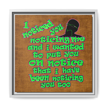 noticed you noticing - framed canvas art (brown papyrus)
