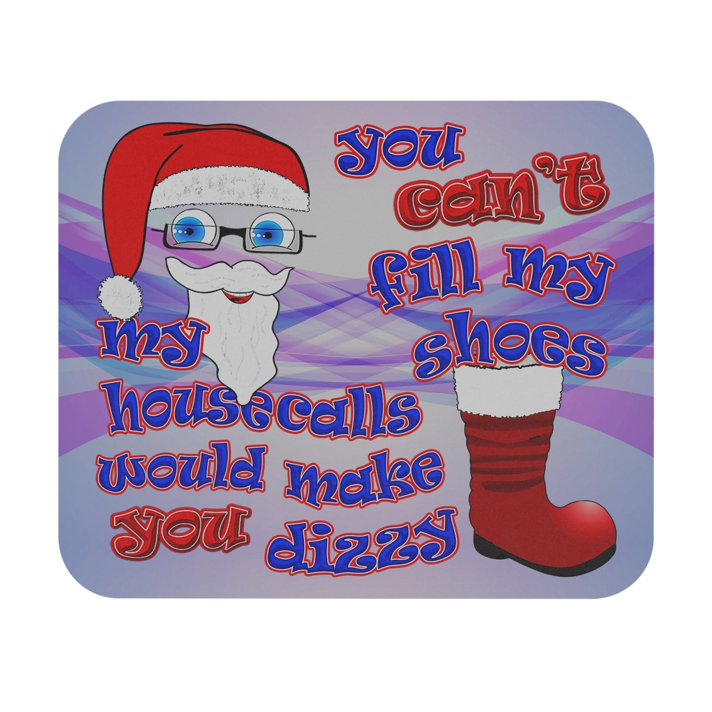 santa's shoes - Mouse Pad (Rectangle) (light blue-pink wave)