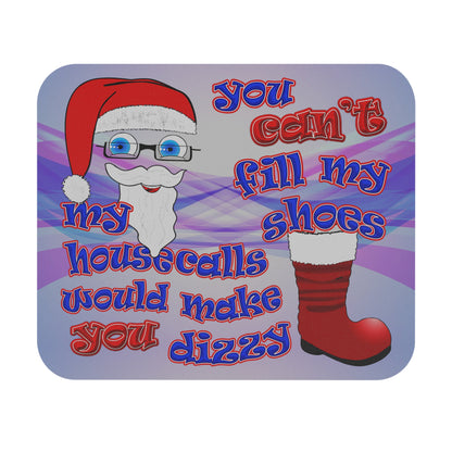 santa's shoes - Mouse Pad (Rectangle) (light blue-pink wave)