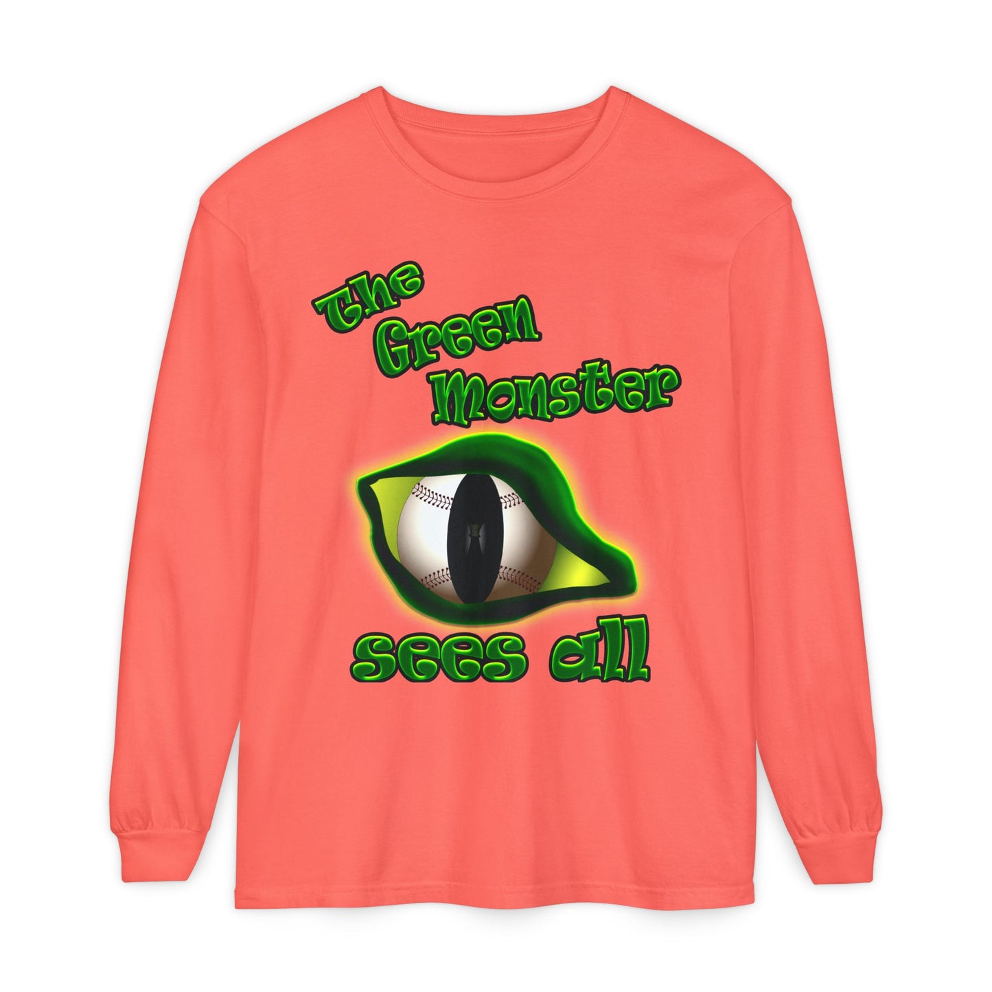 green monster - Unisex Garment-dyed Long Sleeve T-Shirt