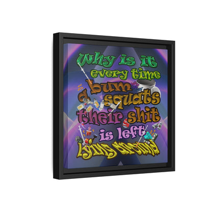 the bum's shit - framed canvas art (grey-pink wave)