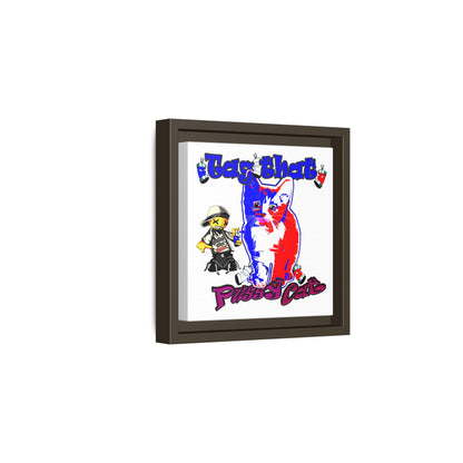 tag that - framed canvas art (white)