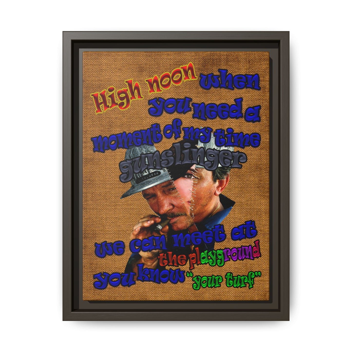 high noon - framed canvas art (brown papyrus)