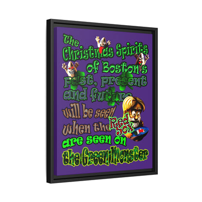 christmas spirits of boston - framed canvas art (purple)