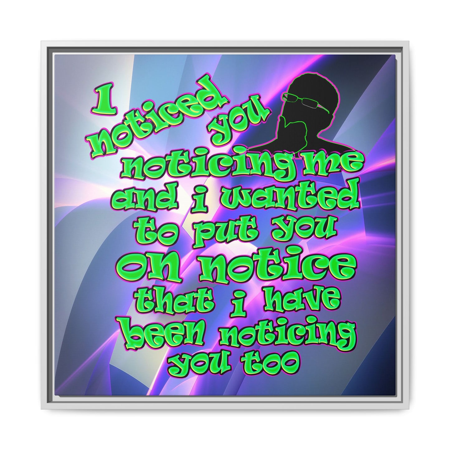 noticed you noticing - framed canvas art (grey-pink wave)